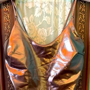 Shein Metallic Bronze Thong Bodysuit / Swimsuit